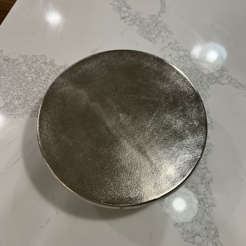 Pottery Barn Metallic Silver Pedestal Cake Stand - Picture 5 of 6